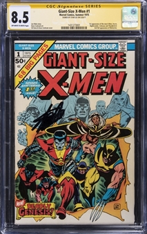 1975 Marvel Comics "Giant-Size X-Men #1 - ( Signed By Stan Lee, 1st Appearance of New X-Men, 2nd Full Appearance of Wolverine) - CGC 8.5 Off White to White Pages 